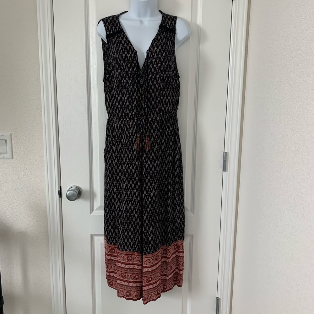 Boho cropped wide leg jumpsuit